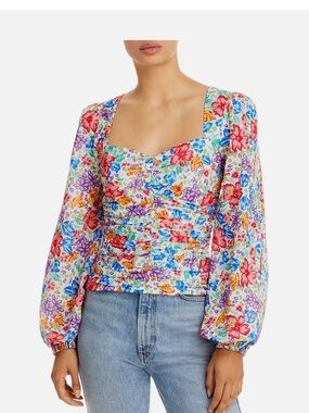 Aqua floral top